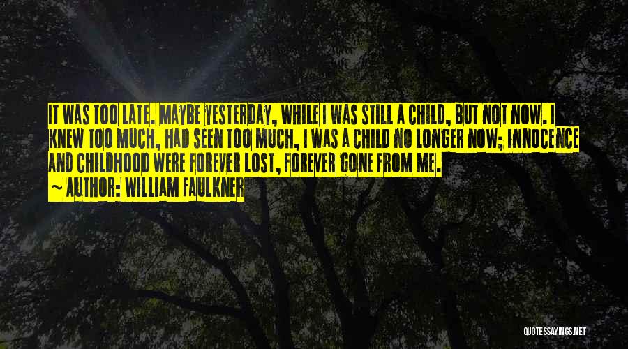 A Lost Childhood Quotes By William Faulkner