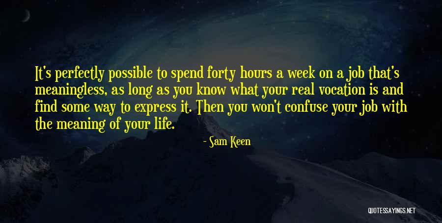 A Meaningless Life Quotes By Sam Keen