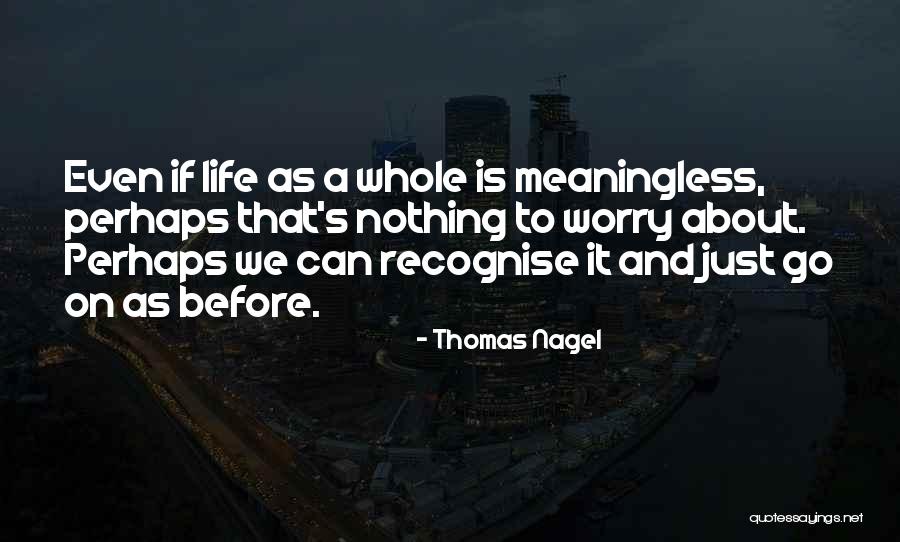 A Meaningless Life Quotes By Thomas Nagel