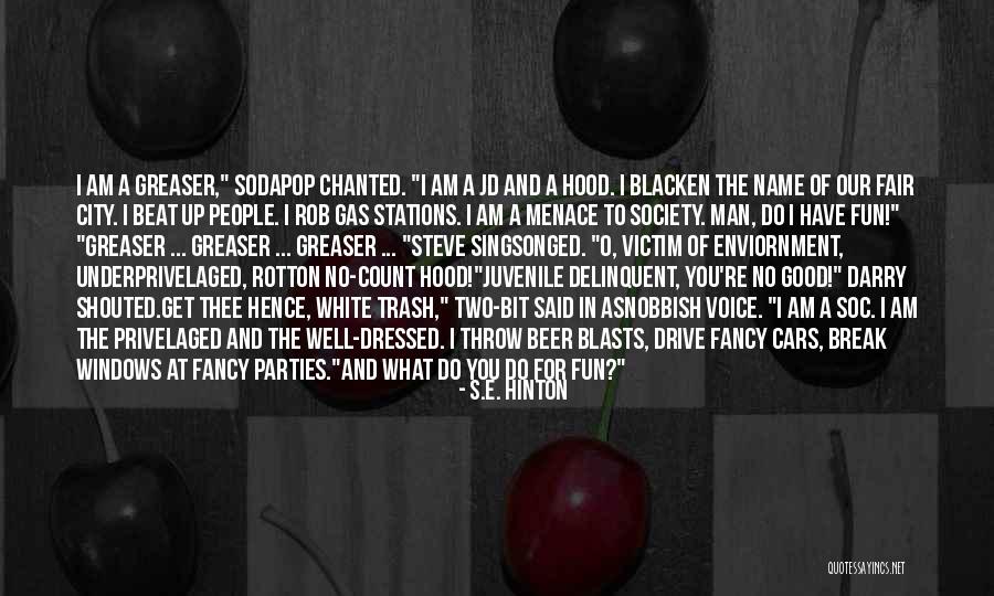 A Menace To Society Quotes By S.E. Hinton A Menace To Society Quotes By S.E. Hinton