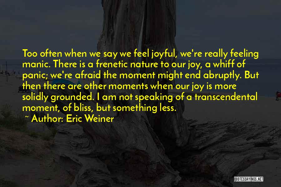 A Moment Of Happiness Quotes By Eric Weiner