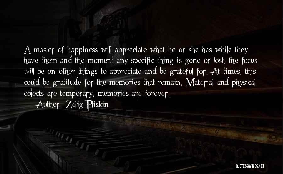 A Moment Of Happiness Quotes By Zelig Pliskin