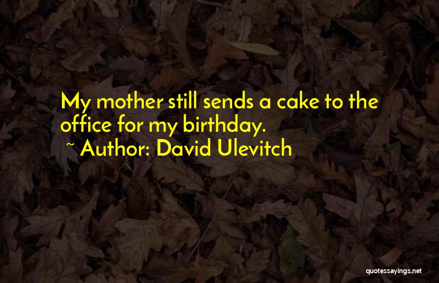 A Mother's Birthday Quotes By David Ulevitch