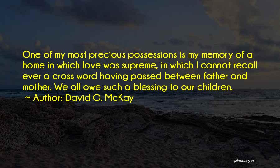 A Mother's Memory Quotes By David O. McKay