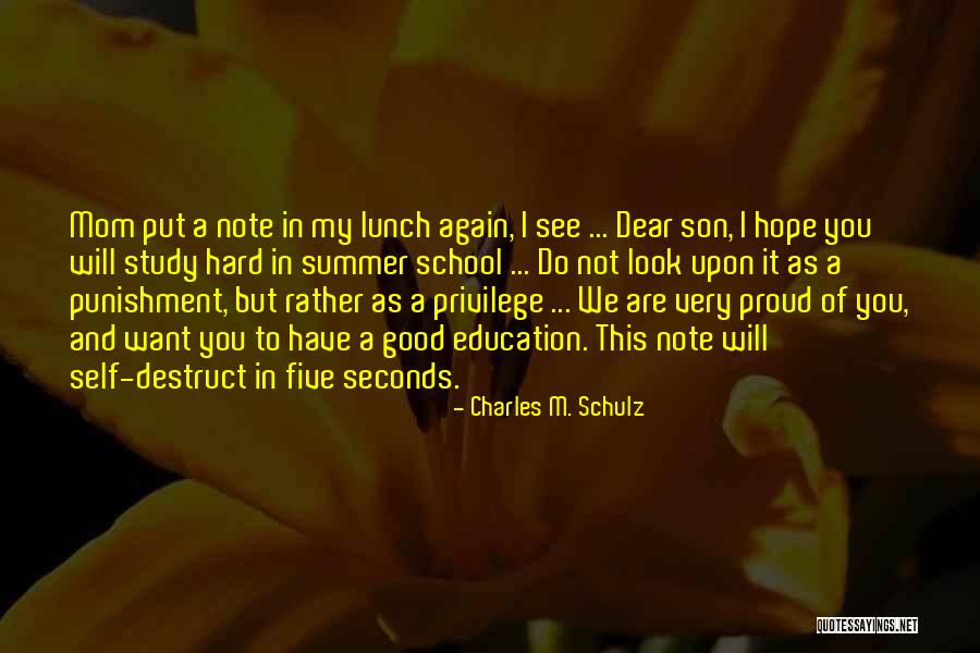 A Note To Self Quotes By Charles M. Schulz