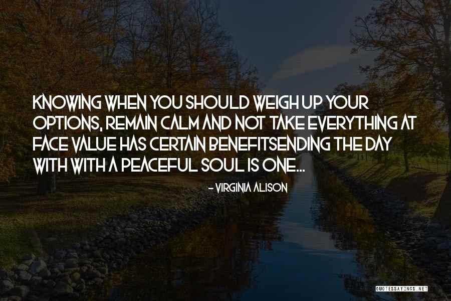 A Peaceful Soul Quotes By Virginia Alison A Peaceful Soul Quotes By Virginia Alison