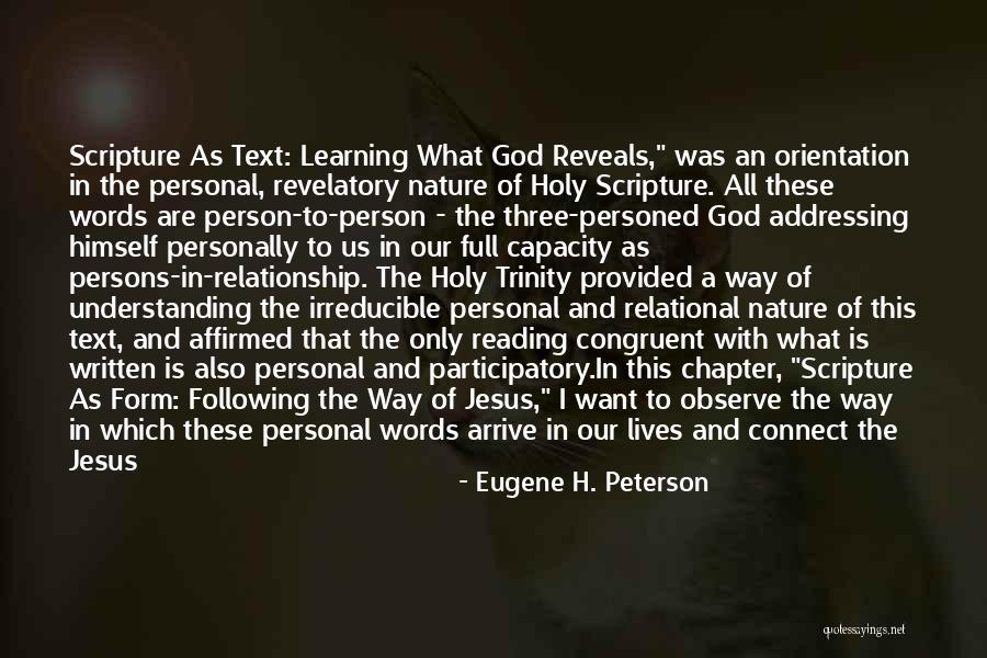 A Personal Relationship With Jesus Quotes By Eugene H. Peterson