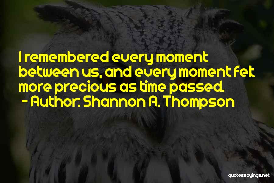 A Precious Moment Quotes By Shannon A. Thompson