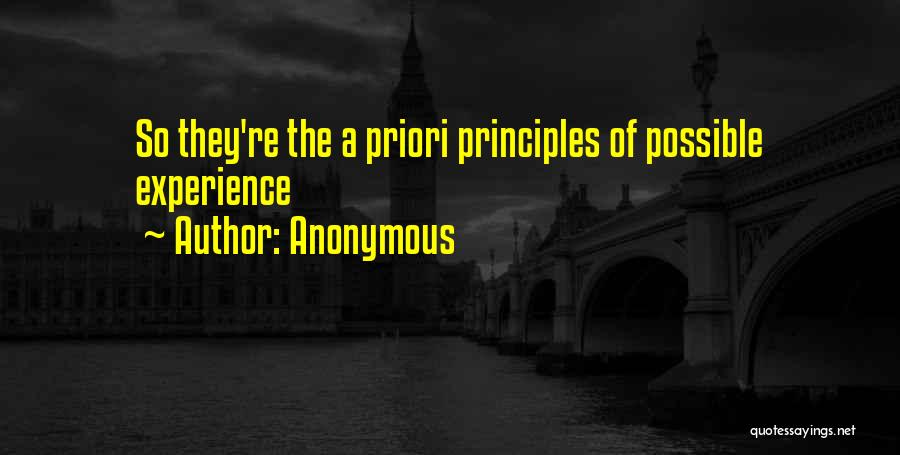 A Priori Quotes By Anonymous