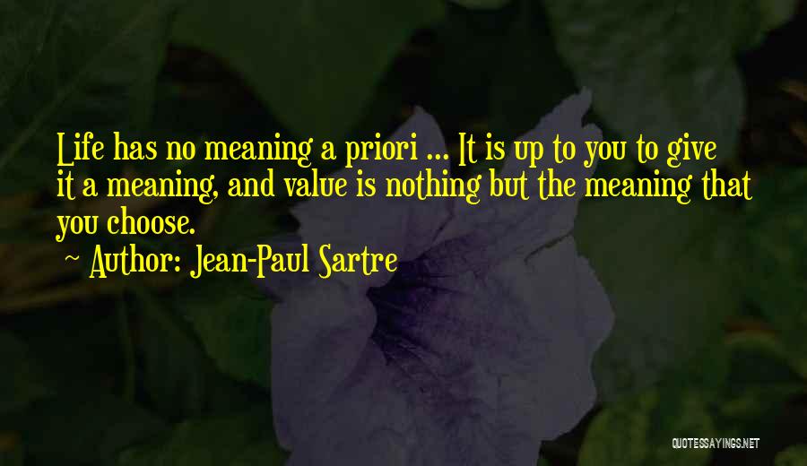 A Priori Quotes By Jean-Paul Sartre