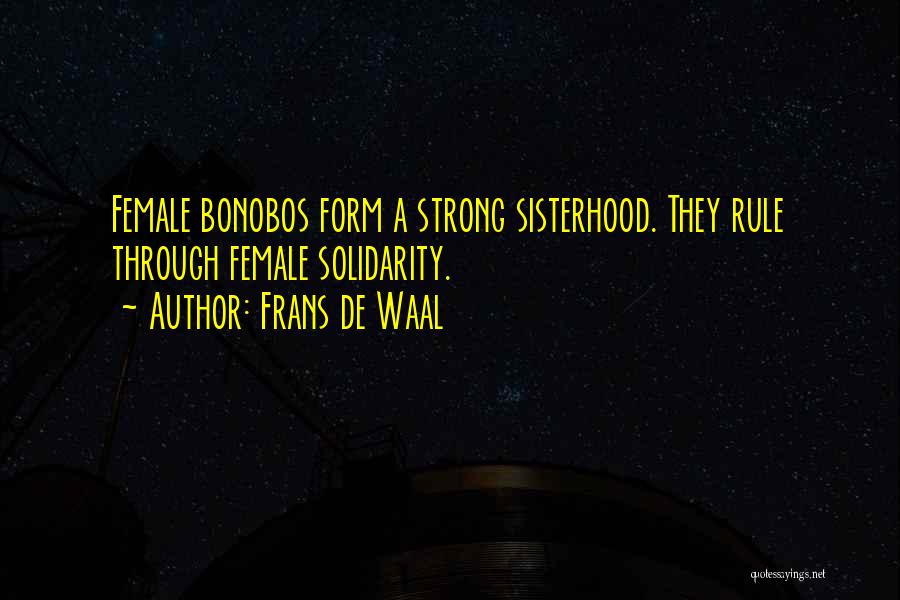 A Sisterhood Quotes By Frans De Waal