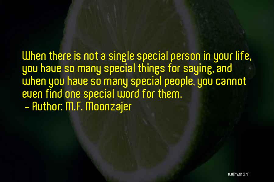 A Special Person In Your Life Quotes By M.F. Moonzajer
