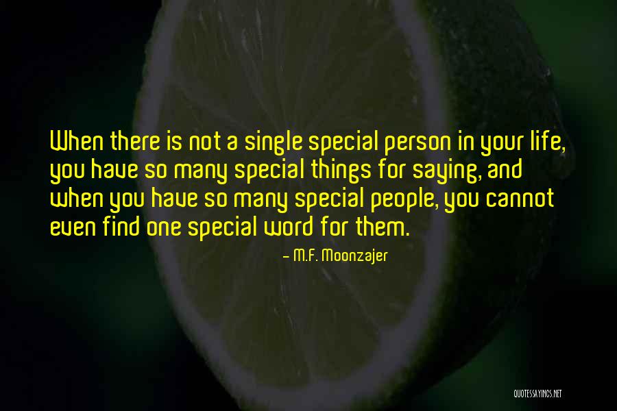 A Special Person In Your Life Quotes By M.F. Moonzajer