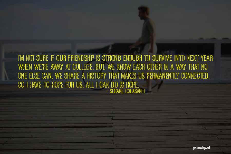 A Strong Friendship Quotes By Susane Colasanti