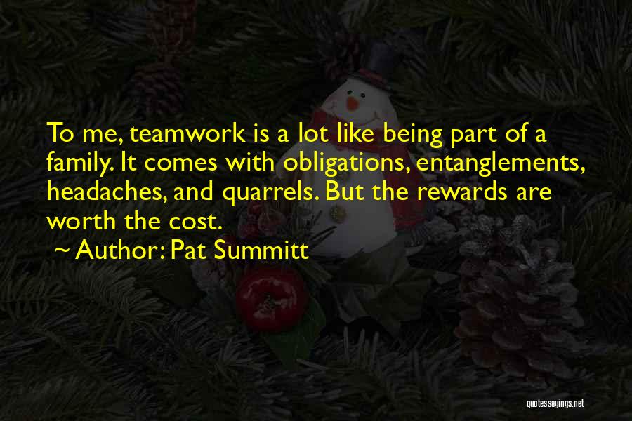 A Team Being Your Family Quotes By Pat Summitt