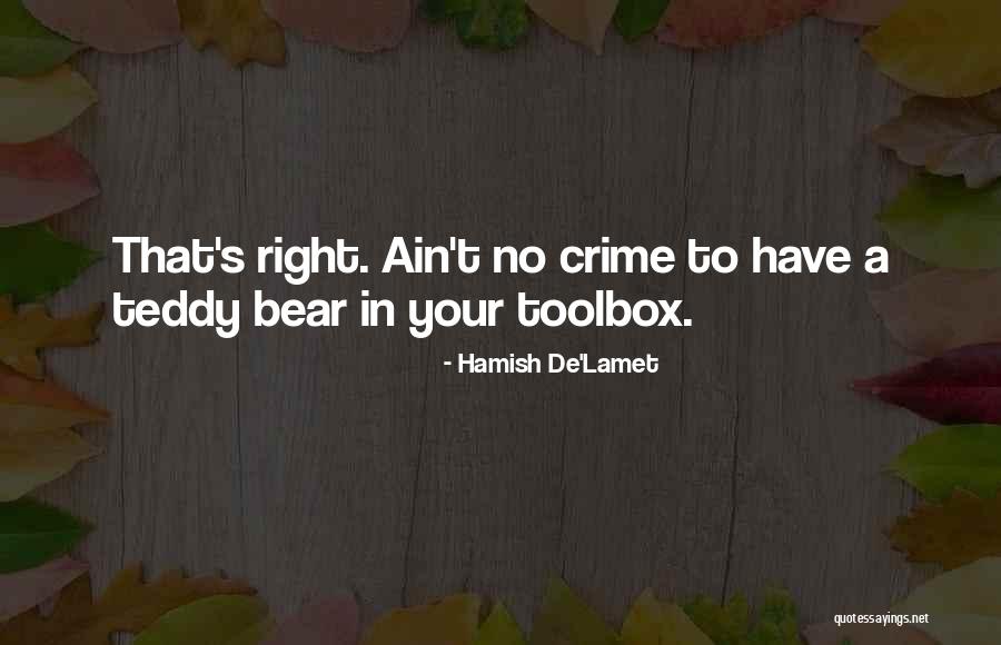 A Teddy Bear Quotes By Hamish De'Lamet