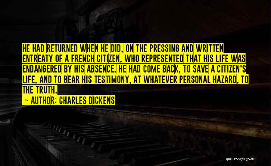 A Testimony Quotes By Charles Dickens