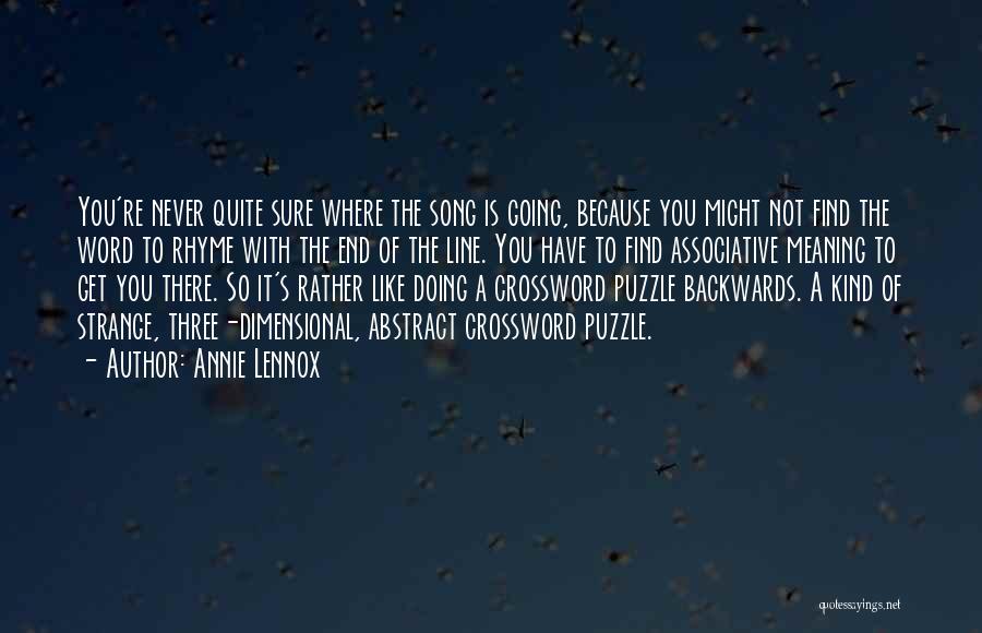 A Three Word Quotes By Annie Lennox