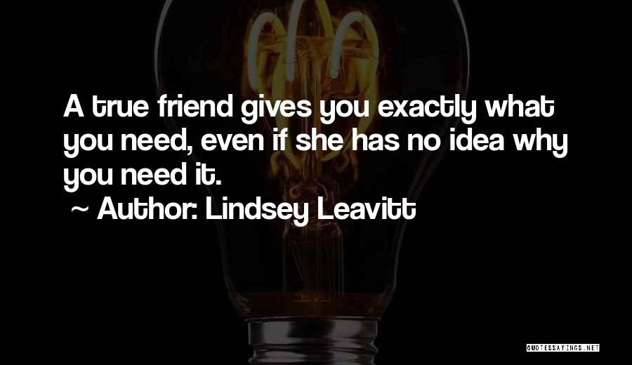 A True True Friend Quotes By Lindsey Leavitt