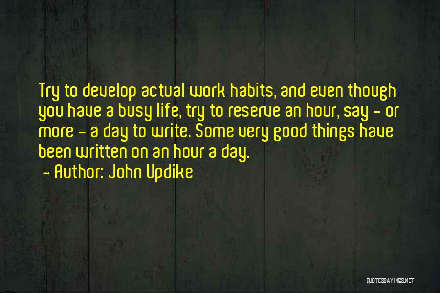 A Very Good Day Quotes By John Updike
