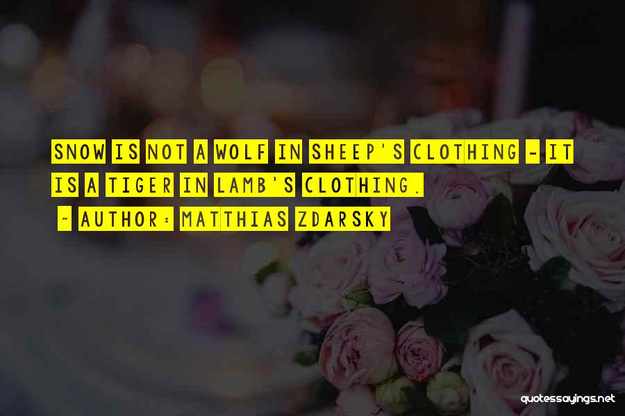 A Wolf In Sheep's Clothing Quotes By Matthias Zdarsky