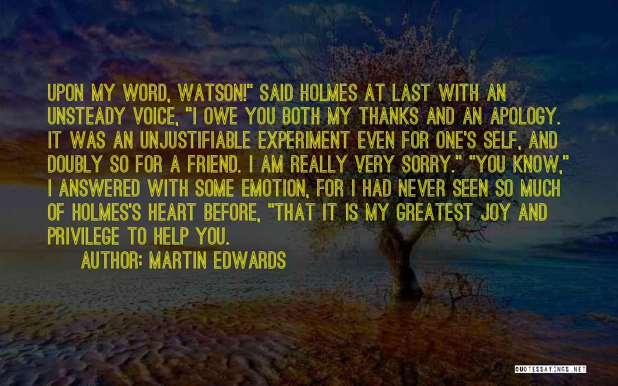 A Word Of Thanks Quotes By Martin Edwards