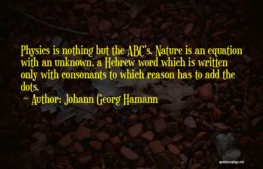 Abc's Quotes By Johann Georg Hamann