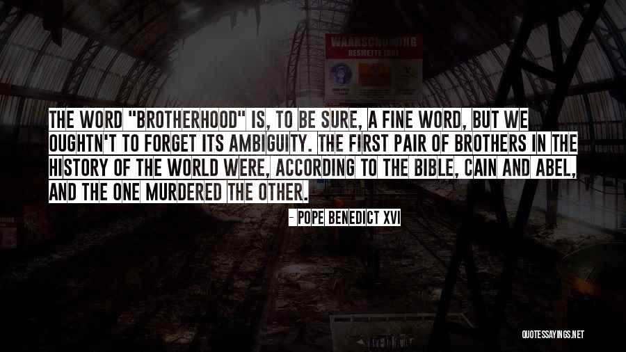 Abel And Cain Quotes By Pope Benedict XVI