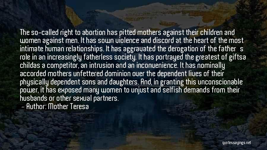 Abortion Against Quotes By Mother Teresa