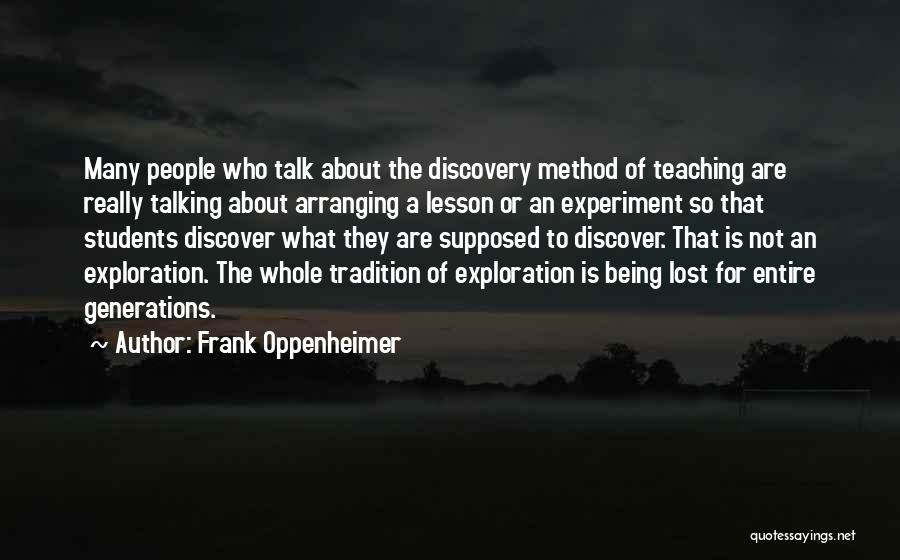 About Being Lost Quotes By Frank Oppenheimer