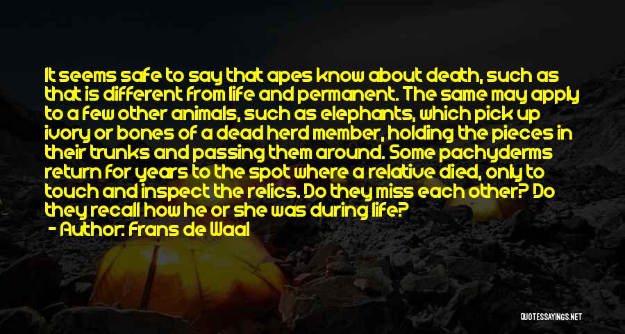 About Life And Death Quotes By Frans De Waal