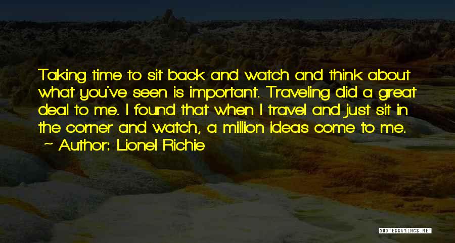 About Me Travel Quotes By Lionel Richie