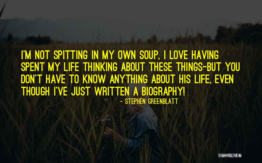 About My Life Quotes By Stephen Greenblatt