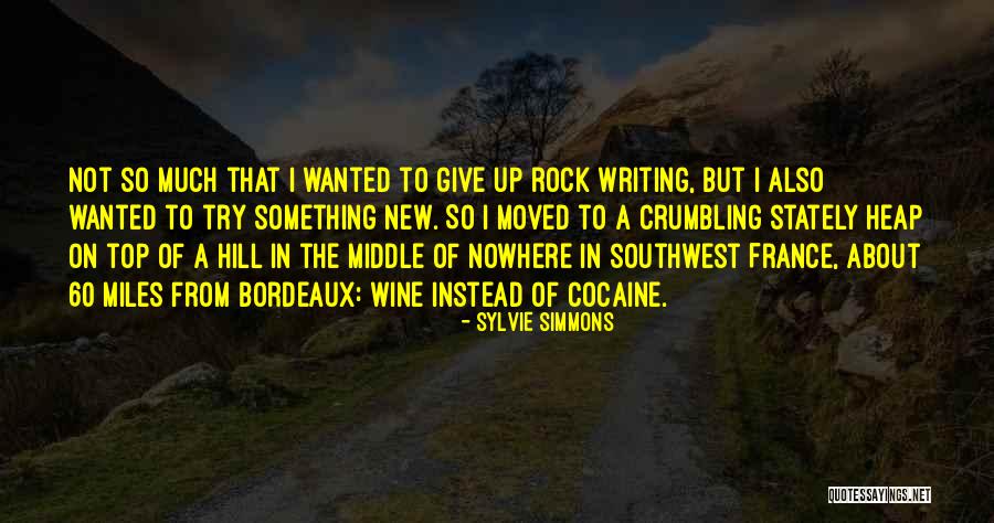 About Not Giving Up Quotes By Sylvie Simmons