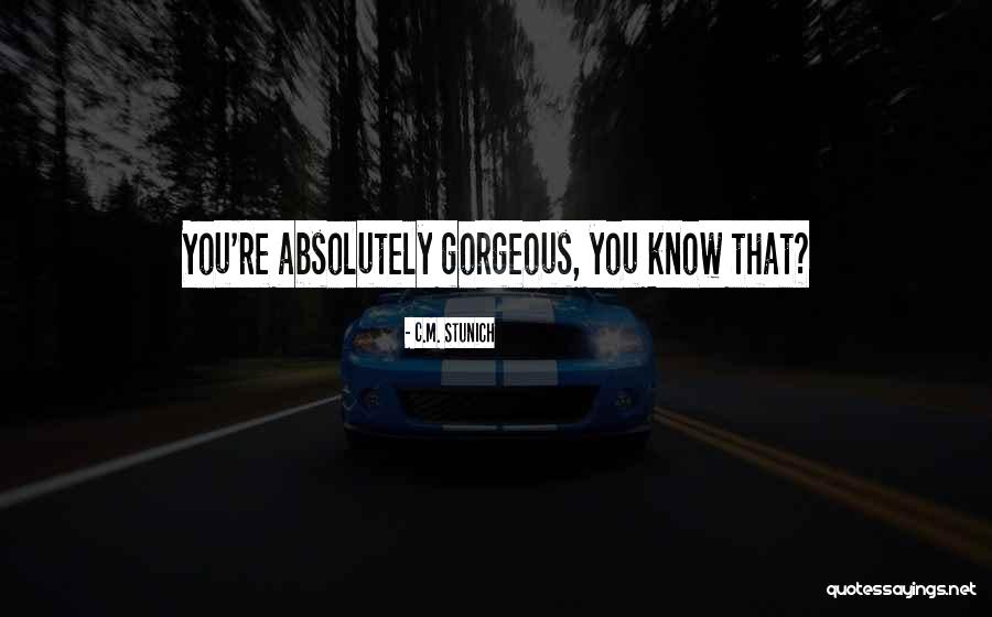 Absolutely Gorgeous Quotes By C.M. Stunich Absolutely Gorgeous Quotes By C.M. Stunich