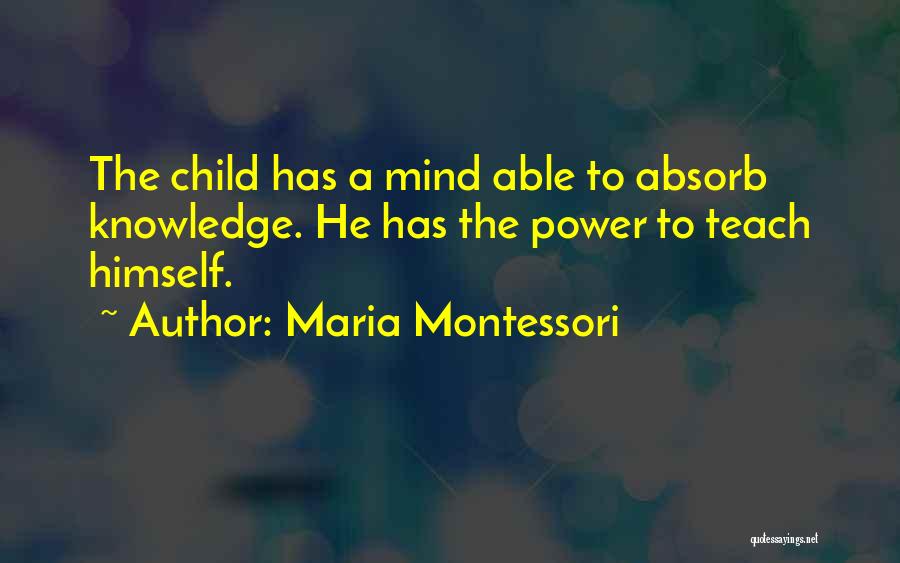 Absorb Knowledge Quotes By Maria Montessori