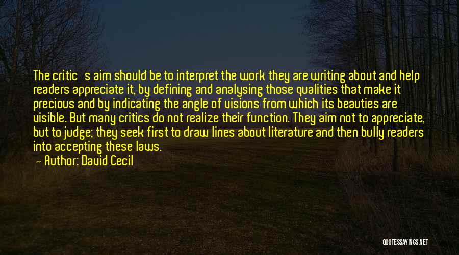 Accepting Help From Others Quotes By David Cecil