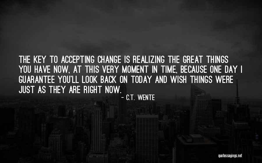 Accepting Things You Can Not Change Quotes By C.T. Wente Accepting Things You Can Not Change Quotes By C.T. Wente