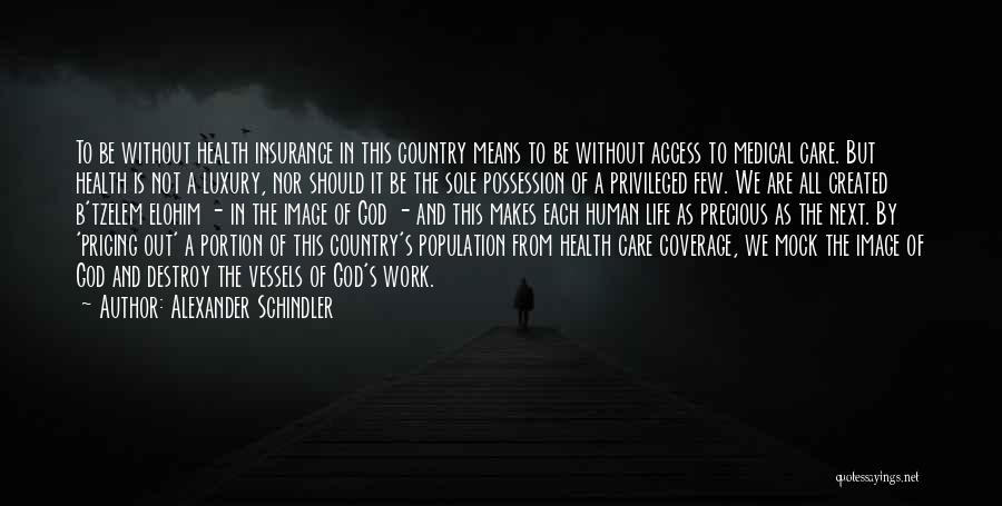 Access To Care Quotes By Alexander Schindler