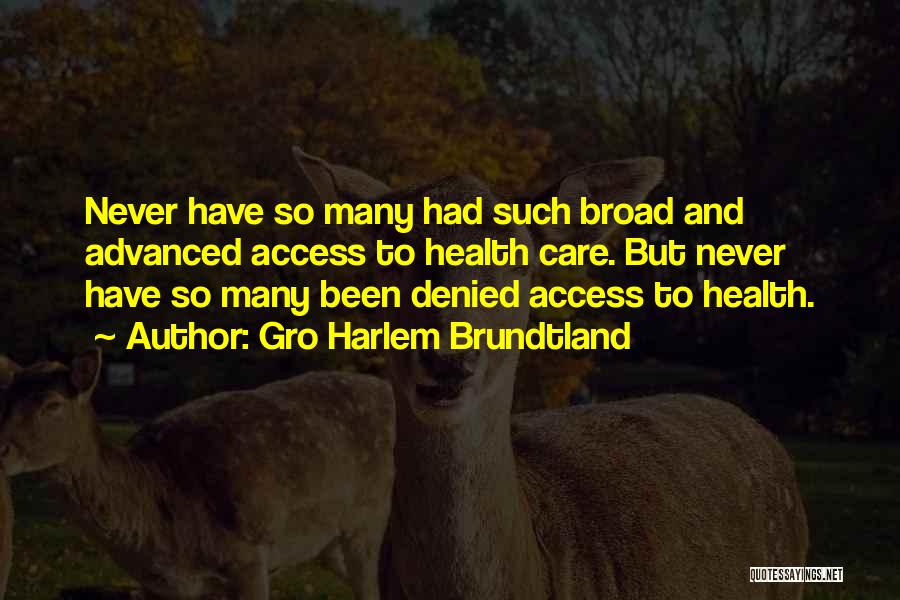 Access To Care Quotes By Gro Harlem Brundtland