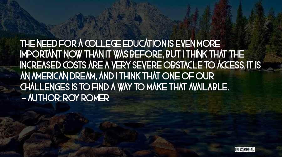 Access To Education Quotes By Roy Romer