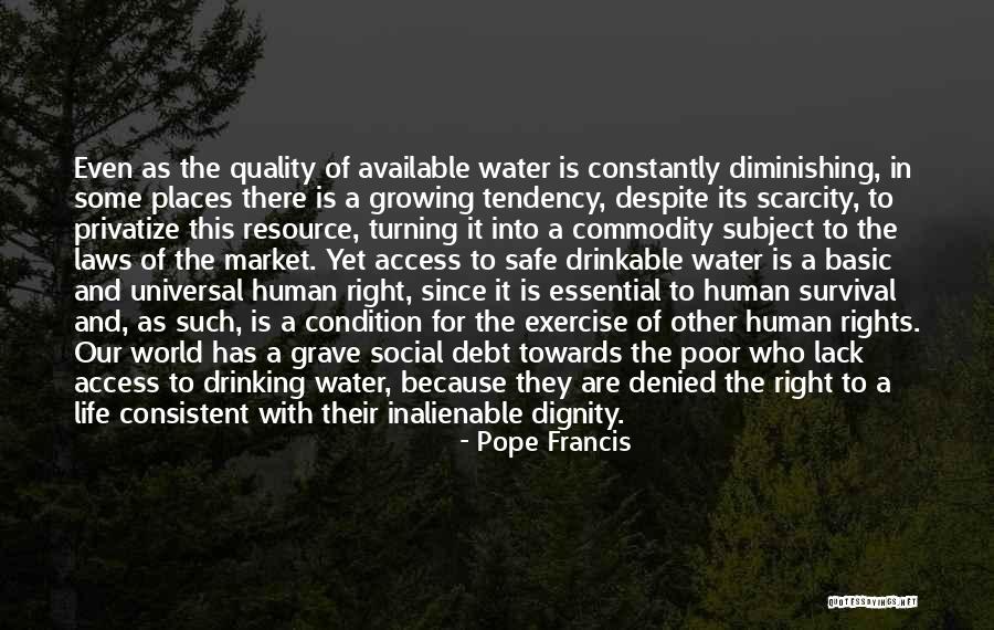 Access To Water Quotes By Pope Francis