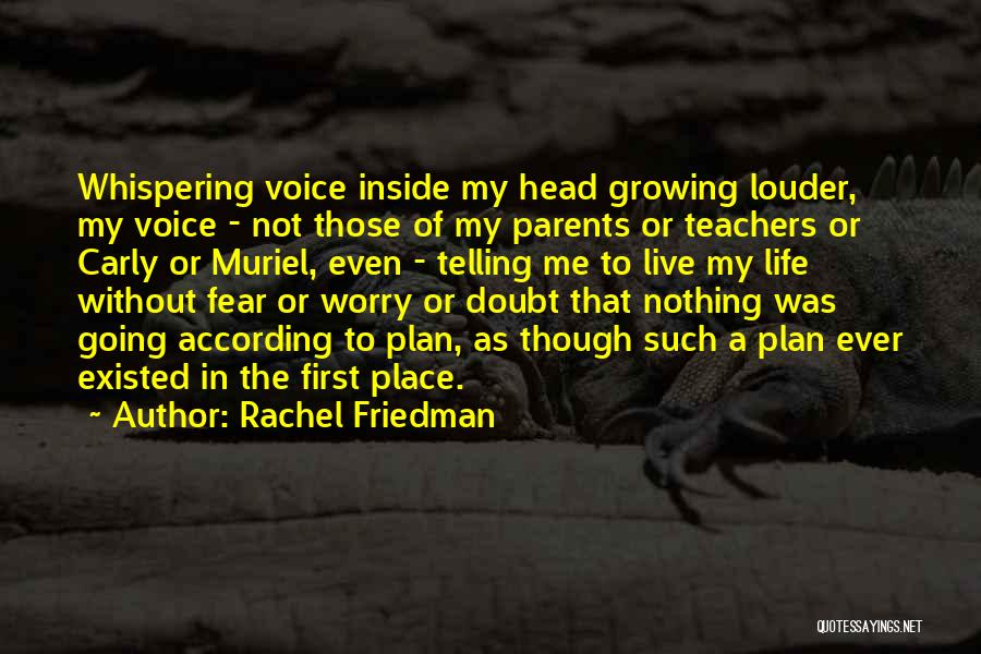 According To Plan Quotes By Rachel Friedman