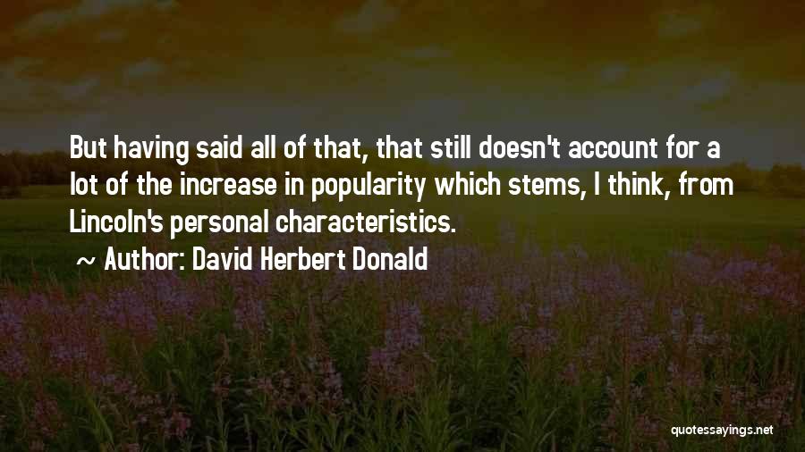 Account For Quotes By David Herbert Donald