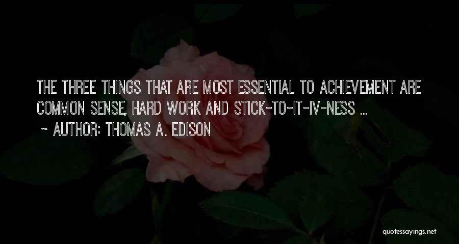 Achievement And Hard Work Quotes By Thomas A. Edison