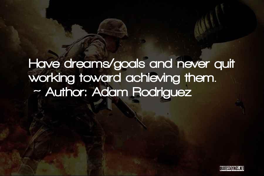 Achieving A Dream Quotes By Adam Rodriguez