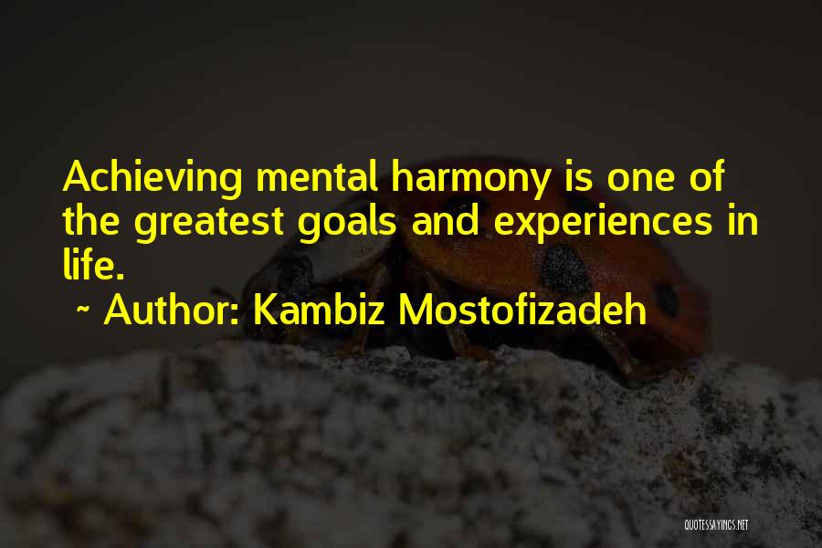 Achieving Goals In Life Quotes By Kambiz Mostofizadeh