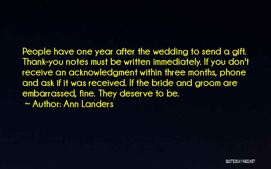 Acknowledgment Quotes By Ann Landers