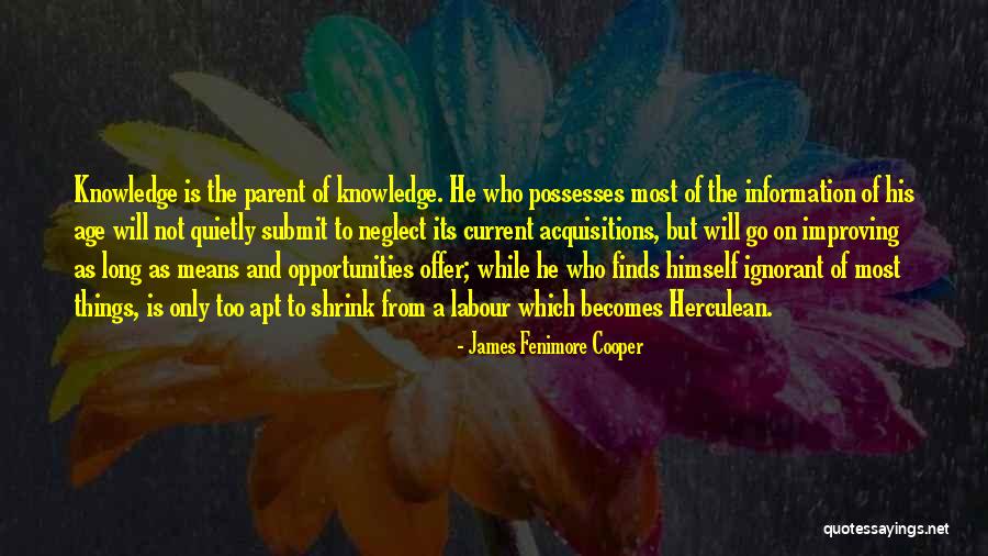 Acquisitions Quotes By James Fenimore Cooper