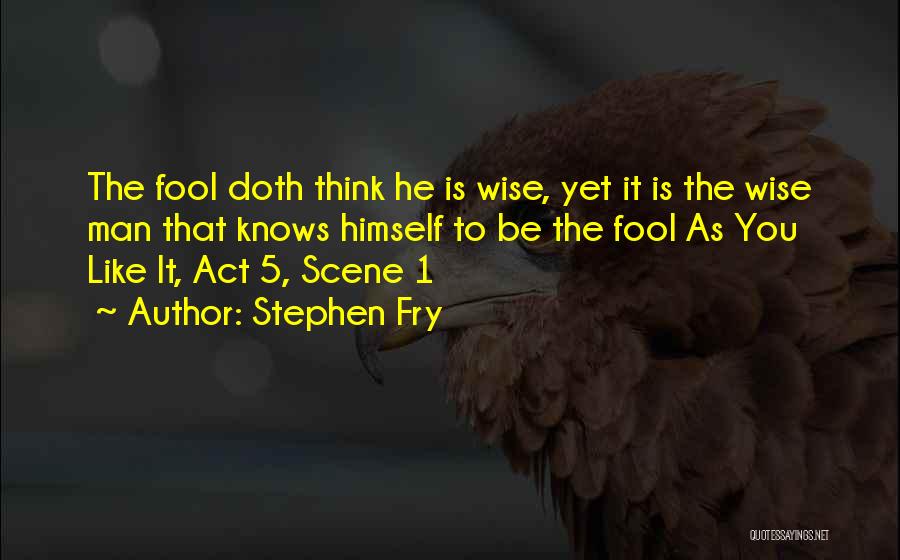 Act Like Fool Quotes By Stephen Fry